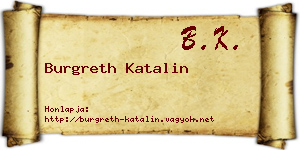 Burgreth Katalin névjegykártya